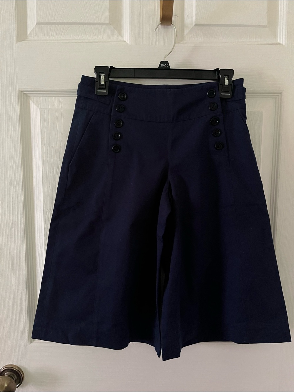 Kara Navy Sailor Button Culotte Shorts